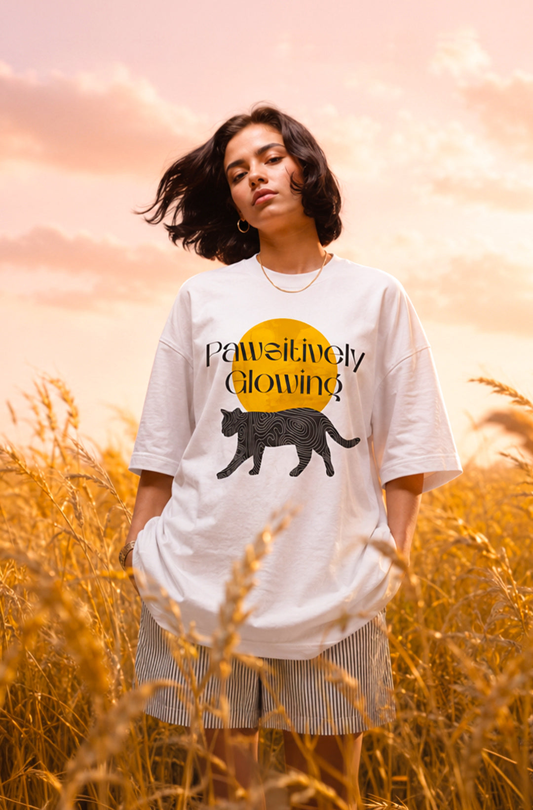 Pawsitively Glowing - Classic Oversized T-Shirt