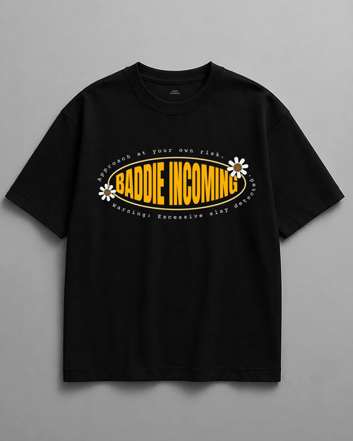 Baddie Incoming Unisex Oversized Classic T-Shirt - Kiano supima cotton gsm