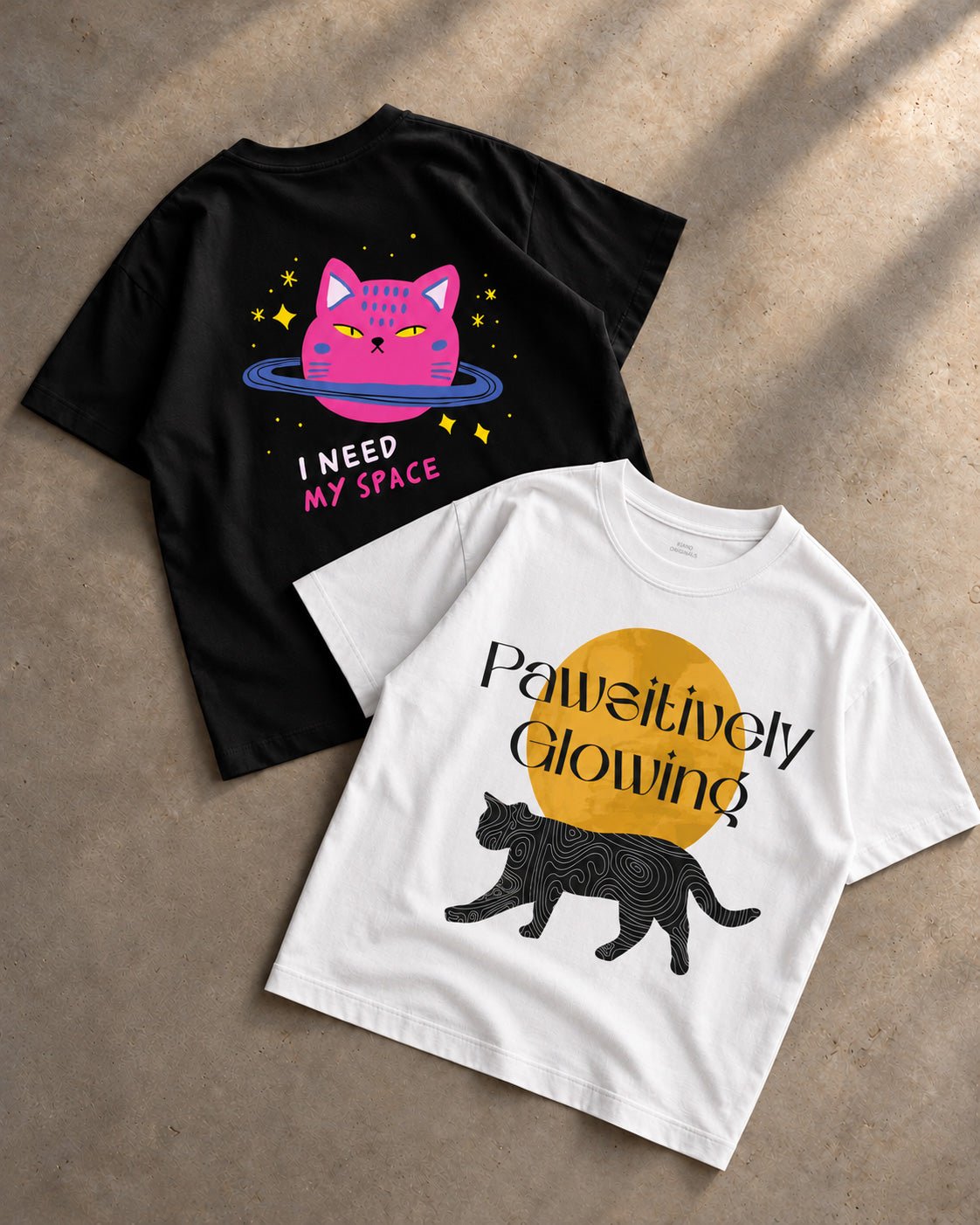 I Need My Space + Pawsitively Glowing Combo - Kiano supima cotton gsm