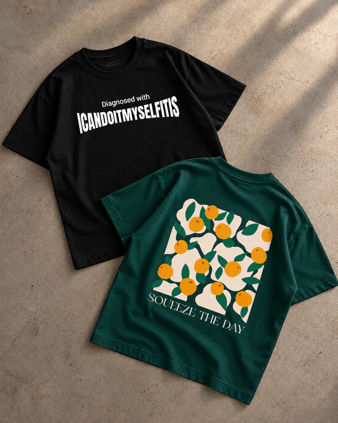 Icandoitmyselfitis + Squeeze The Day Combo - Kiano supima cotton gsm