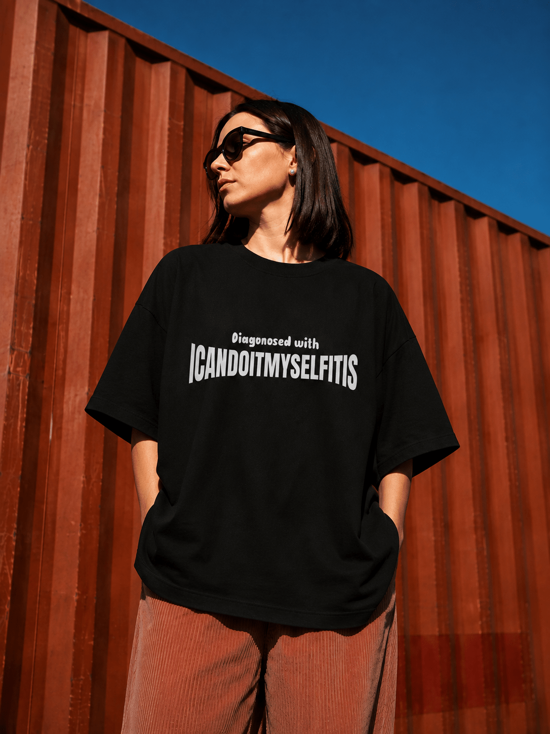 Icandoitmyselfitis Unisex Oversized Classic T-Shirt - Kiano supima cotton gsm