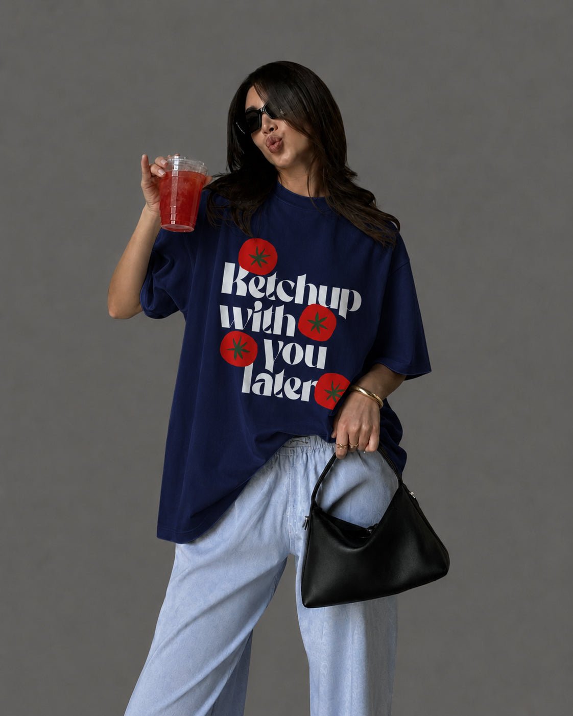 Ketchup With You Later Oversized Graphic T-Shirt - Kiano supima cotton gsm