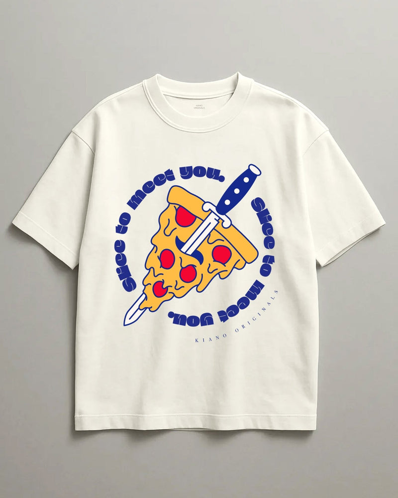 Slice To Meet You Unisex Oversized Classic T-Shirt - Kiano supima cotton gsm